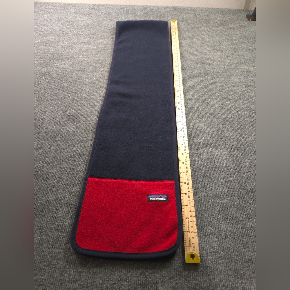 Patagonia Synchilla fleece Scarf Navy Blue And Red - Picture 8 of 8